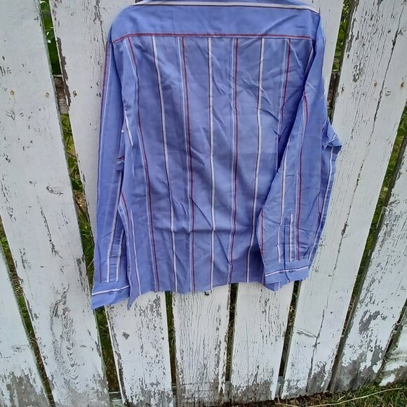Vintage Perspective Blue Striped Button Down Shirt - Picture 2 of 4